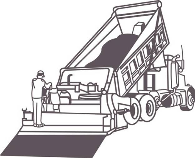 Picture of Paving Truck Outline SVG File