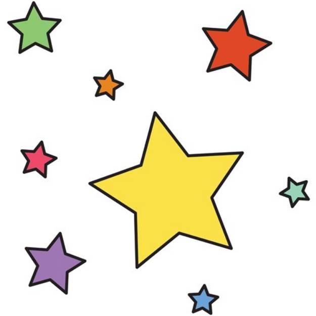 Picture of Colorful Stars SVG File