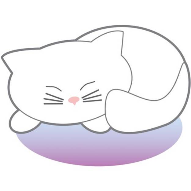 Picture of White Sleeping Kitty SVG File