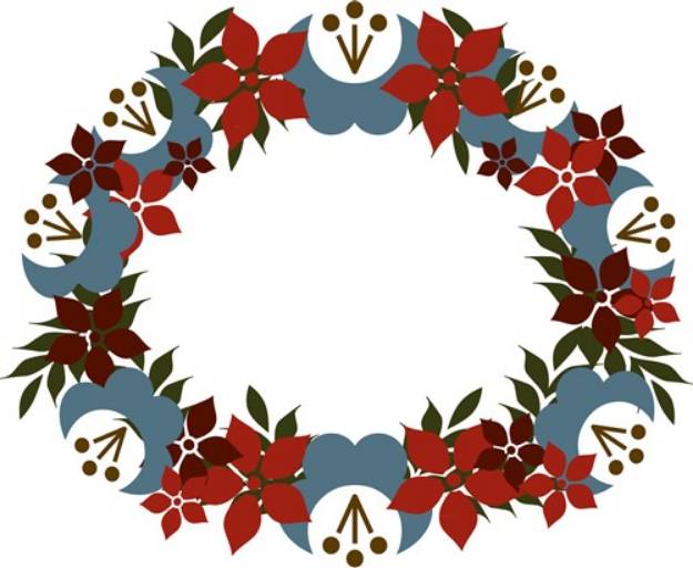 Picture of Poinsetta Wreath SVG File
