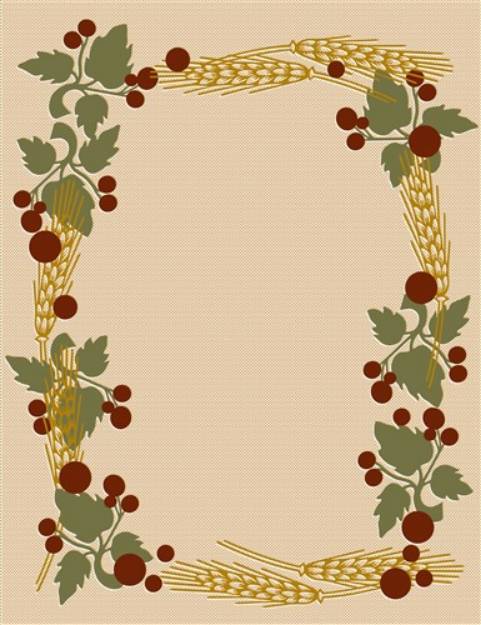 Picture of Berries And Wheat Frame SVG File