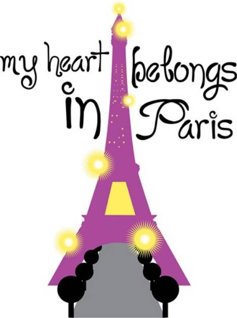 Picture of My Heart Belongs in Paris SVG File