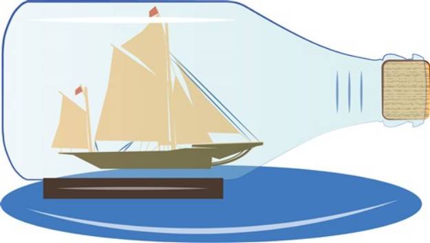 Picture of Ship in a Bottle SVG File