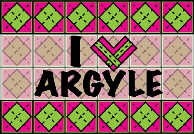 Picture of I Love Argyle SVG File