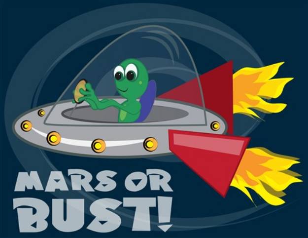 Picture of Mars or Bust SVG File