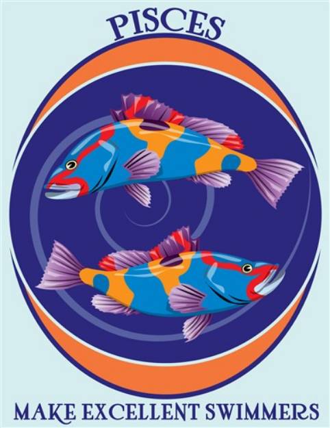 Picture of Swimming Pisces SVG File