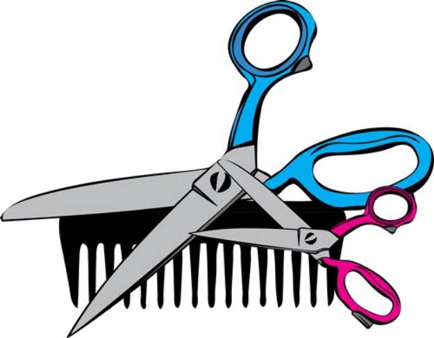 Picture of Comb & Scissors SVG File