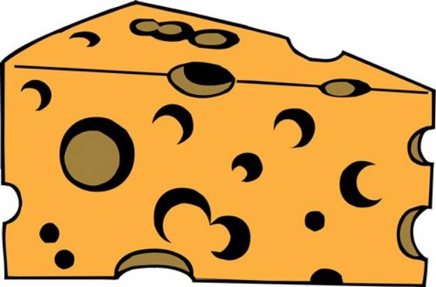 Picture of Hunk of Swiss Cheese SVG File