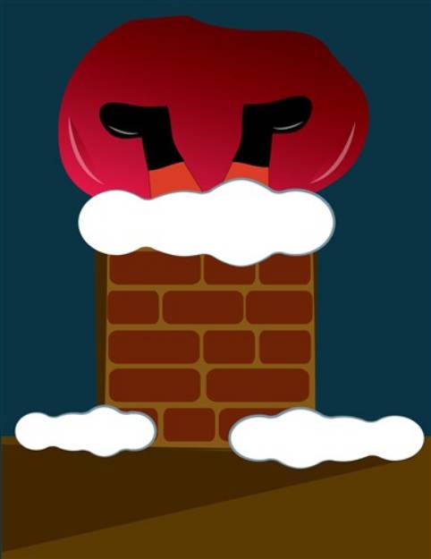 Picture of Santa In Chimney SVG File