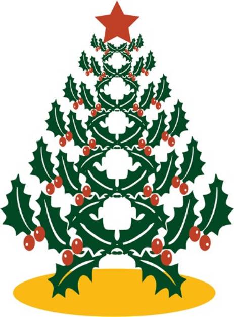 Picture of Holly Tree SVG File
