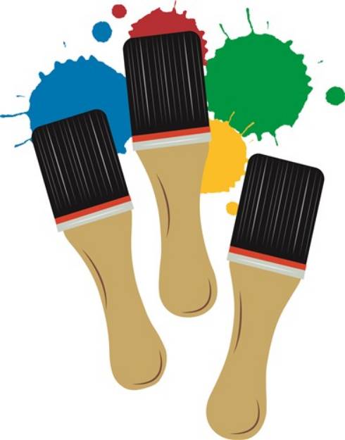 Picture of Colorful Paintbrushes SVG File
