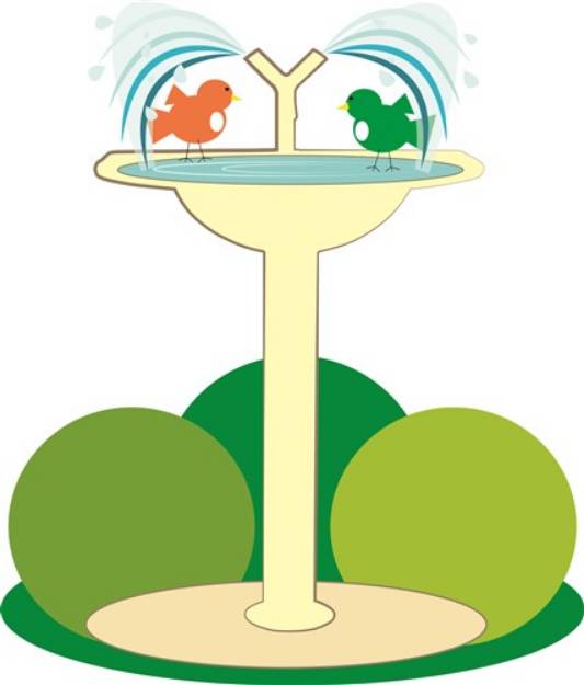 Picture of Birds in a Bath SVG File