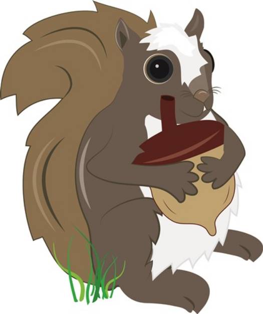 Picture of Squirrel with Acorn SVG File