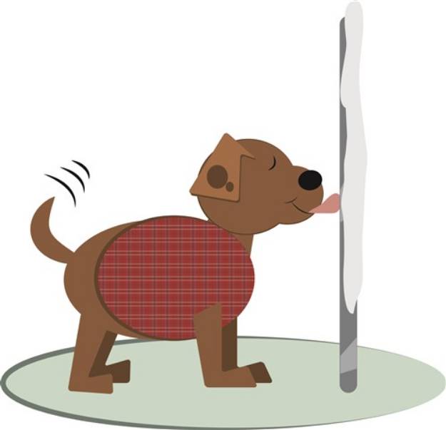 Picture of Winter Doggy Pole SVG File