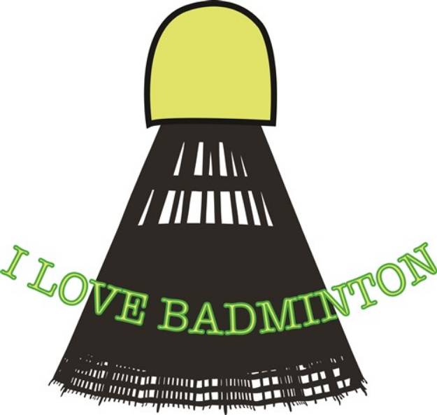 Picture of I Love Badminton SVG File
