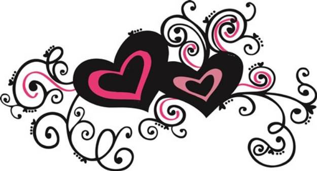 Picture of Swirled Hearts SVG File