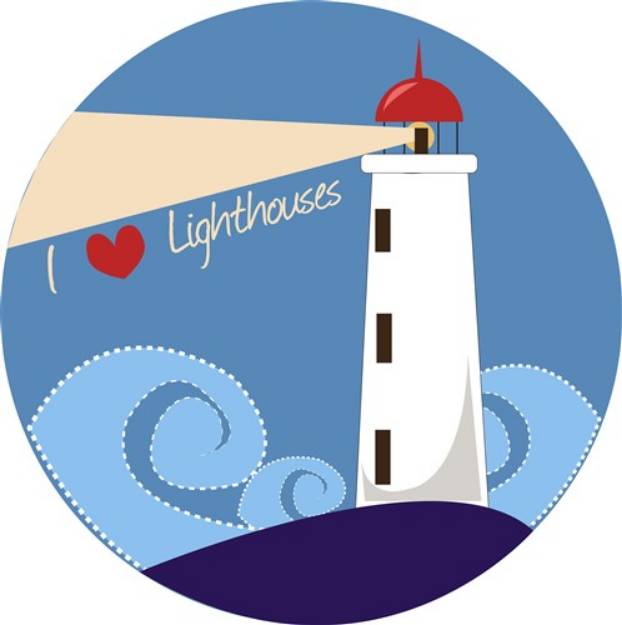 Picture of I Love Lighthouses SVG File