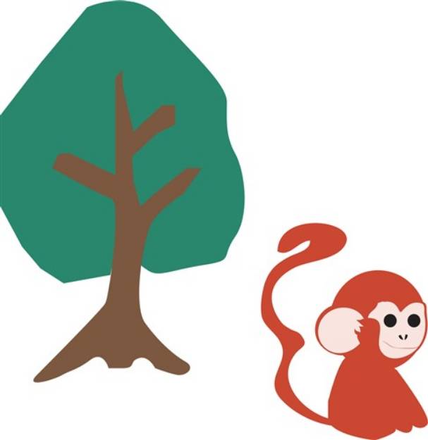 Picture of Monkey And Tree SVG File