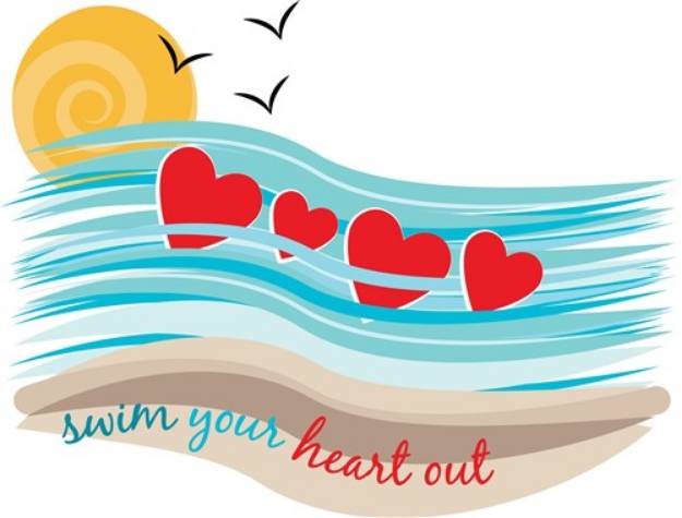 Picture of Swim Your Heart Out SVG File