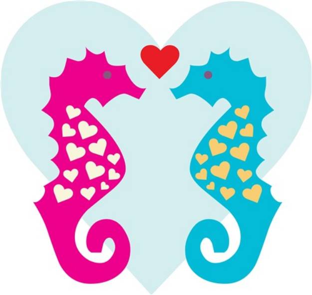 Picture of Seahorse Love SVG File