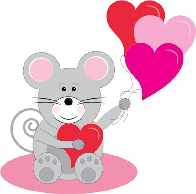 Picture of Mouse And Balloons SVG File