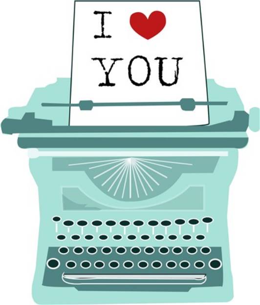 Picture of I Love You Typewriter SVG File