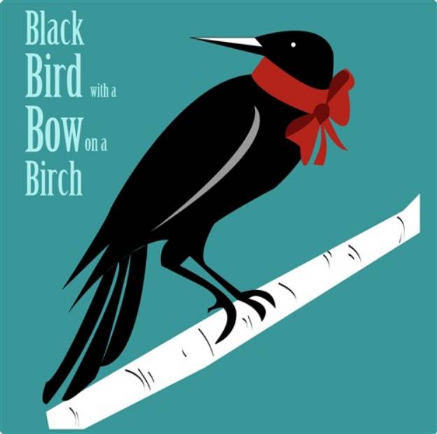 Picture of Black Bird With A Bow SVG File