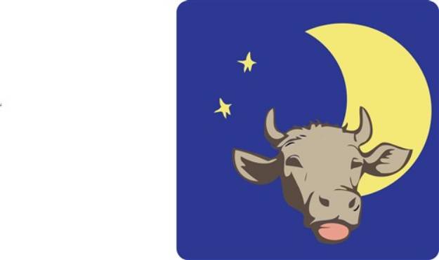 Picture of Cow And Moon SVG File