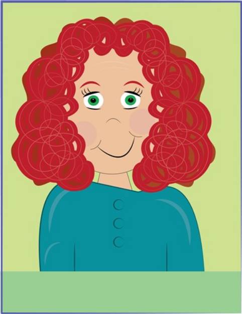 Picture of Curly Haired Girl SVG File