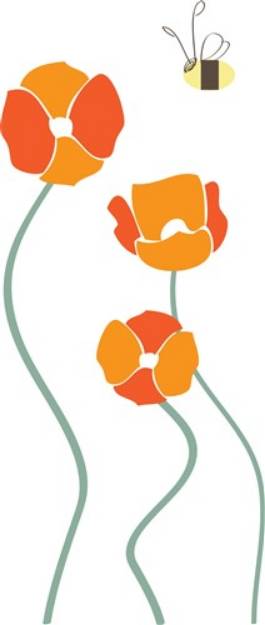 Picture of Bee And Flowers SVG File