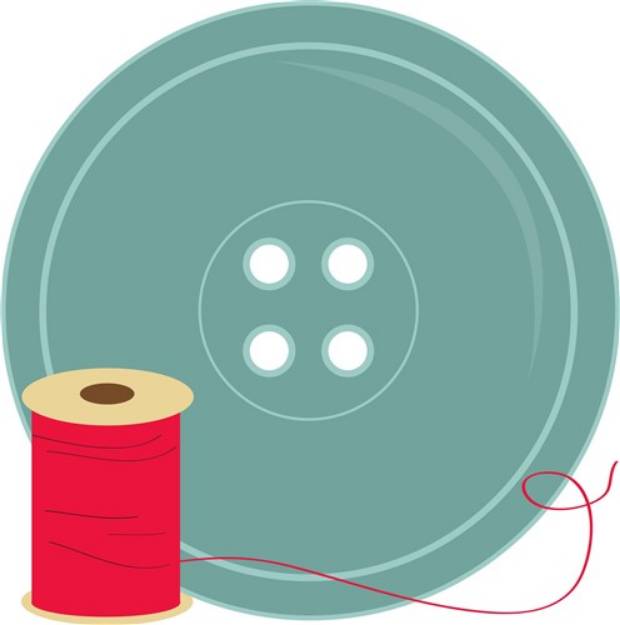 Picture of Button And Thread SVG File