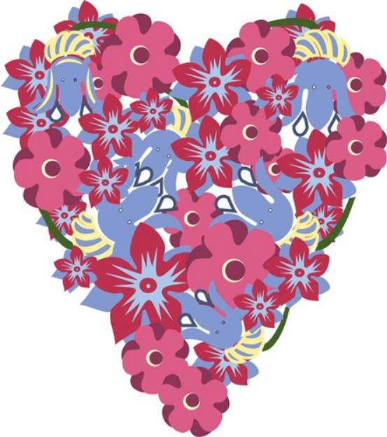 Picture of Floral Heart SVG File