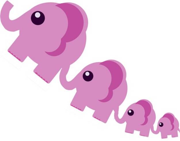 Picture of Pink Elephants SVG File