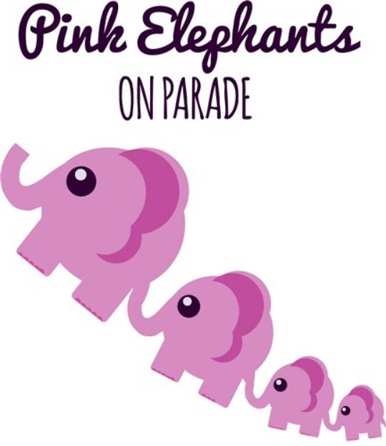 Picture of Pink Elephants On Parade SVG File