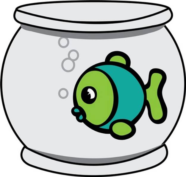 Picture of Fish In Fishbowl SVG File