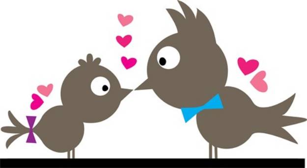 Picture of Kissing Birds SVG File