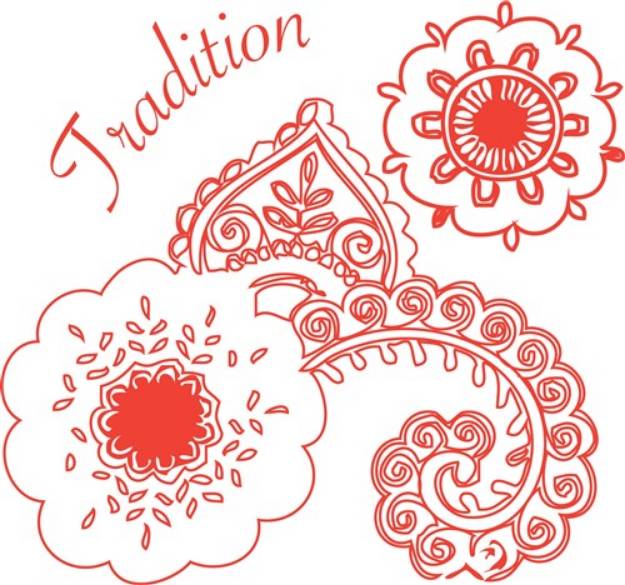 Picture of Tradition Flowers SVG File