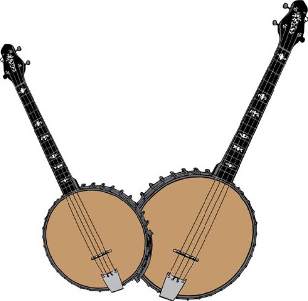 Picture of Two Banjos SVG File