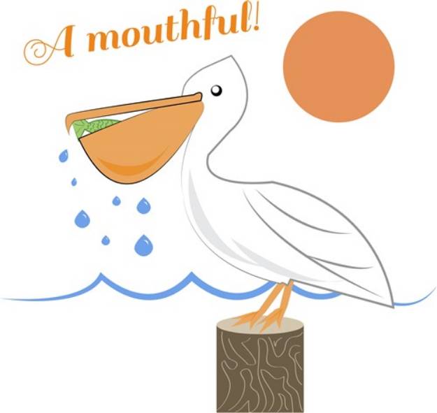 Picture of Mouthful Pelican SVG File