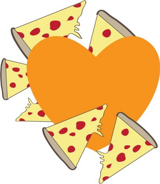 Picture of Heart Pizza SVG File