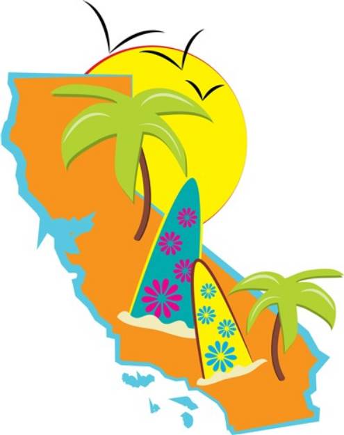 Picture of California Surf SVG File