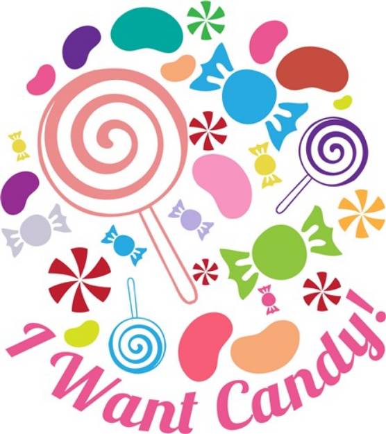 Picture of I Want Candy SVG File