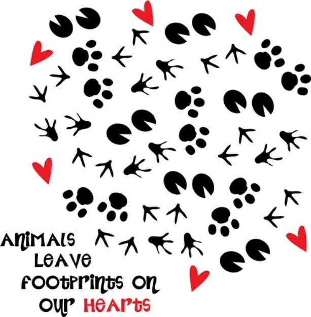 Picture of Footprints on Heart SVG File