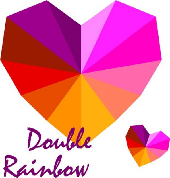 Picture of Double Rainbow Heart SVG File