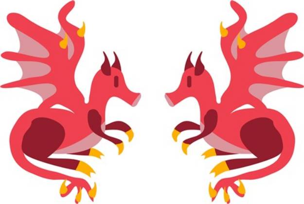 Picture of Twin Dragons SVG File
