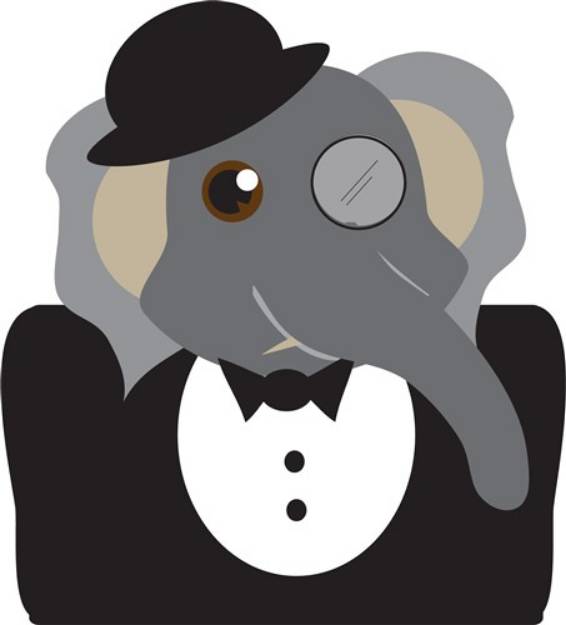 Picture of Elephant Detective SVG File