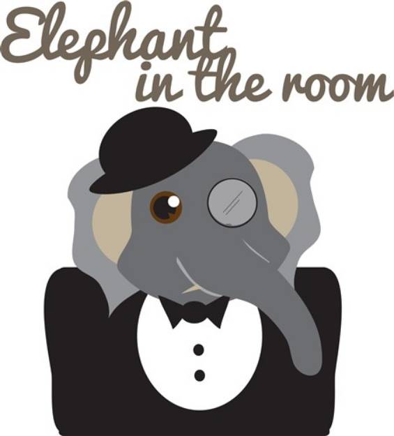Picture of Elephant In Room SVG File