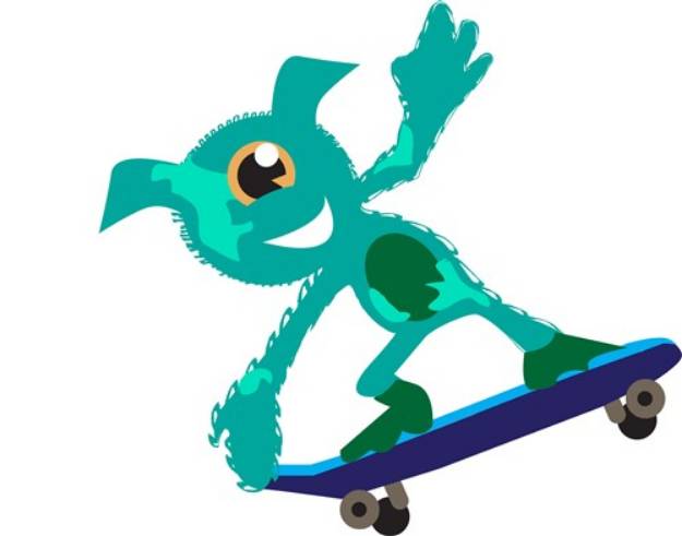 Picture of Monster Skateboarder SVG File