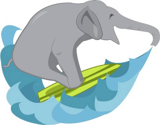 Picture of Elephant Surfer SVG File