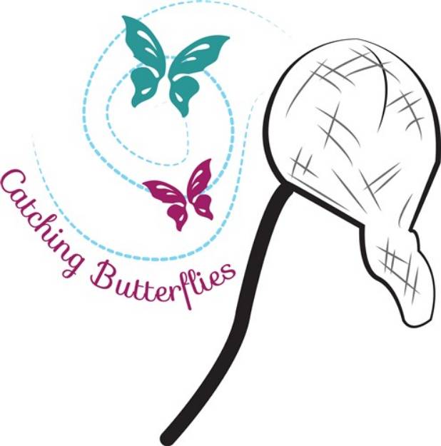 Picture of Catching Butterflies SVG File